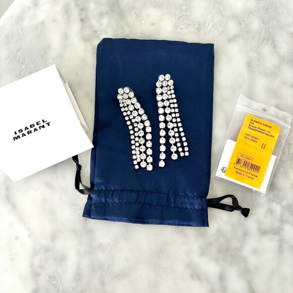 Isabel Marant D'Oriell Crystal Earrings -Worn only once, Comes with OG Packaging - Picture 3 of 4